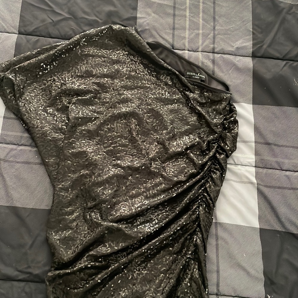 Black one shoulder dress from Guess